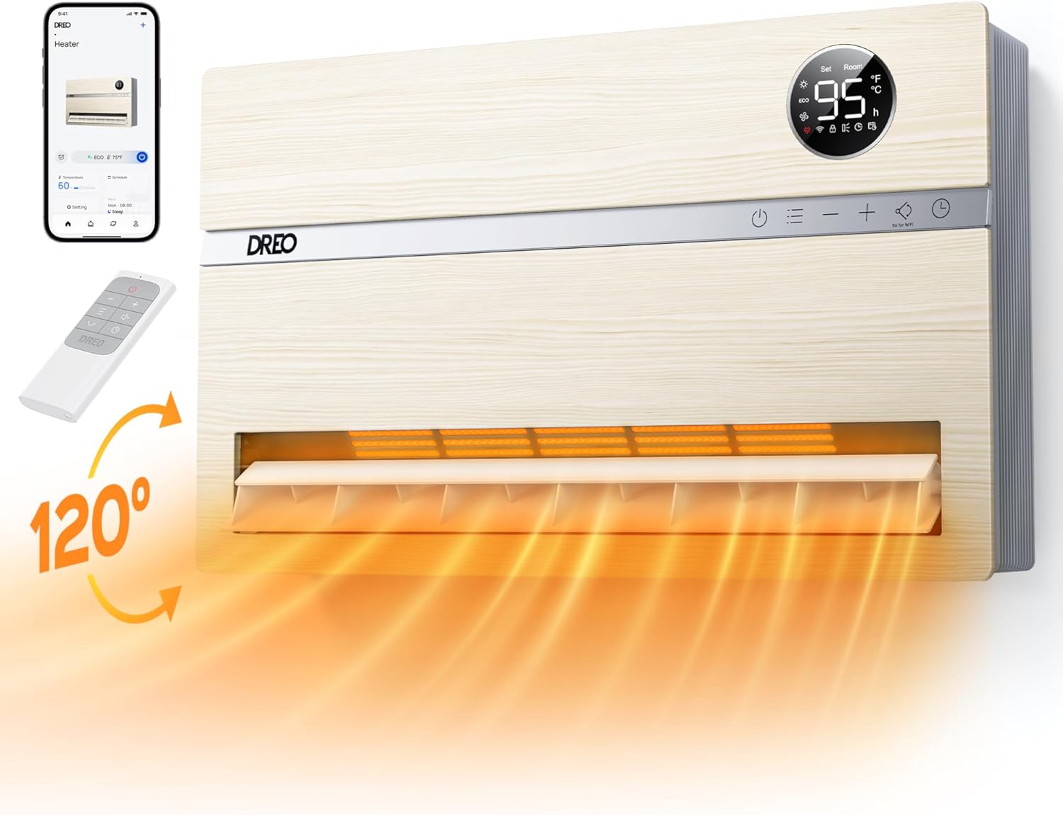 Dreo Smart Wall Heater: Alexa-Compatible 1500W Warmth!