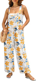 IWOLLENCE Women's Summer Jumpsuits Boho Wide Leg Overalls Fashion
