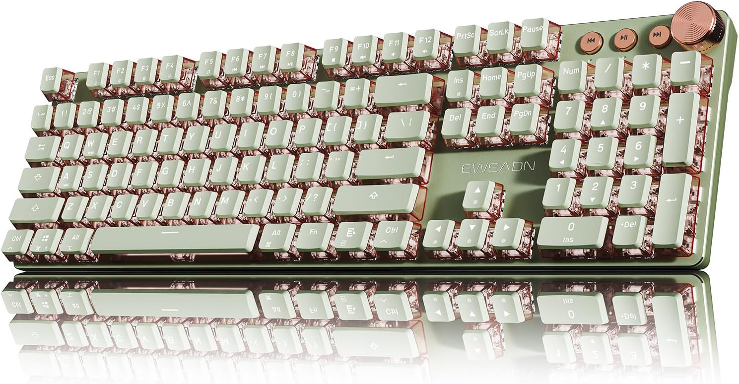 EWEADN V20 Wired Mechanical Keyboard with Backlit LED Features
