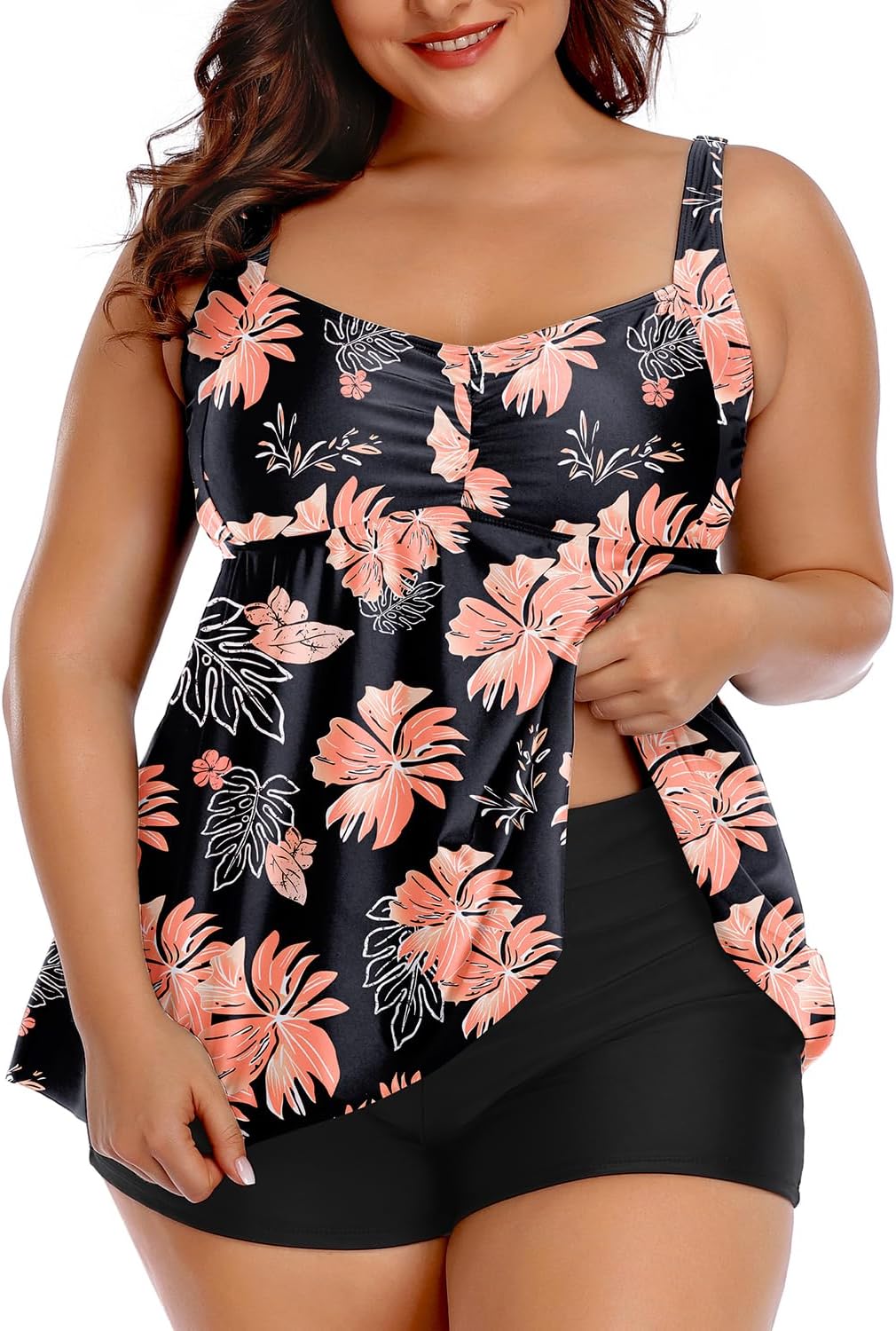 Aqua Eve Plus Size Tankini Swimsuits with Shorts for Women