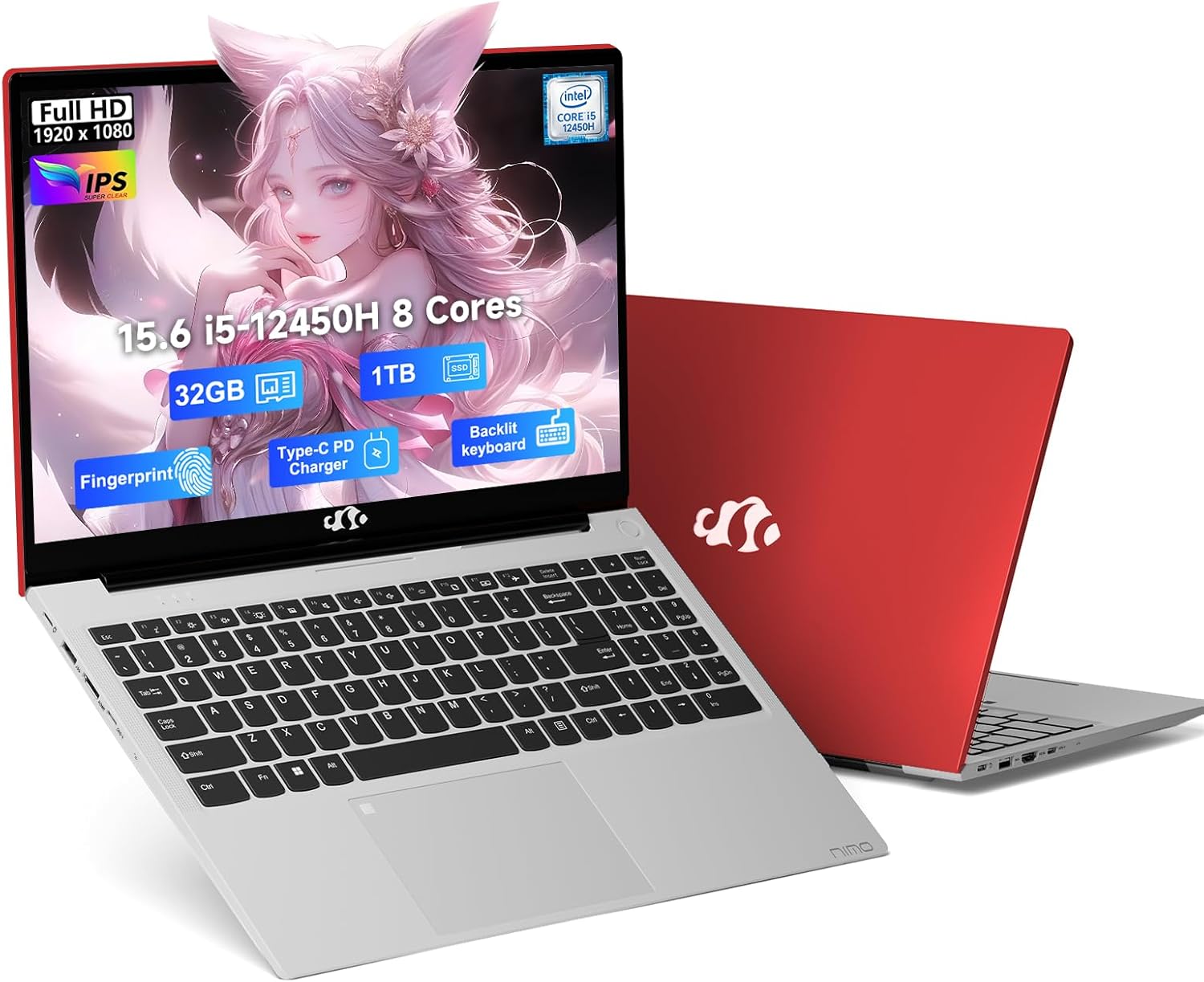 NIMO 15.6 FHD IPS Business Laptop with i5-12450H and 32GB RAM