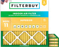 Filterbuy 25x25x1 Air Filter MERV 11 (4-Pack) - Pet & Allergy Defense