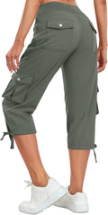 Women's Cargo Capris Pants Lightweight Quick Dry - Comfortable Travel