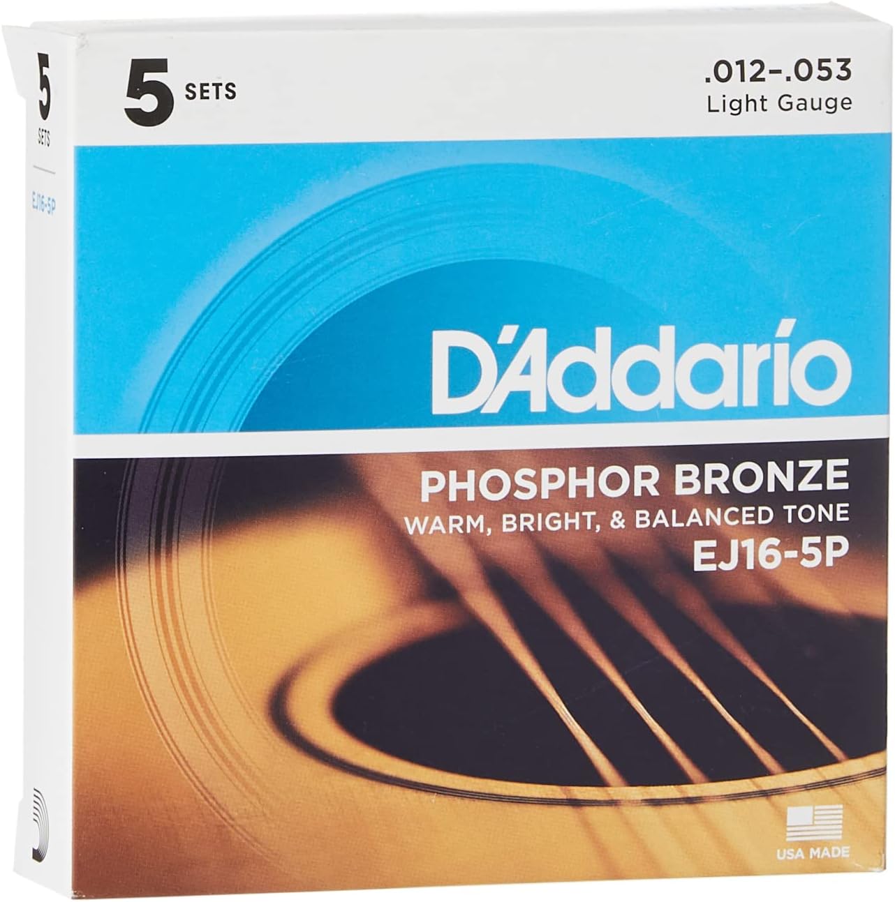 D'Addario Acoustic Guitar Strings EJ16-5P Light Gauge Set Review