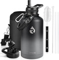 Insulated Water Bottle 64 oz Half Gallon - Keeps Drinks Cold 48 Hrs