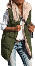 PRETTYGARDEN Womens 2025 Reversible Long Fleece Vest - Warm Mid-Length