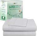 Twin XL Bed Sheets Set - Luxury 600 Thread Count Sateen Cotton