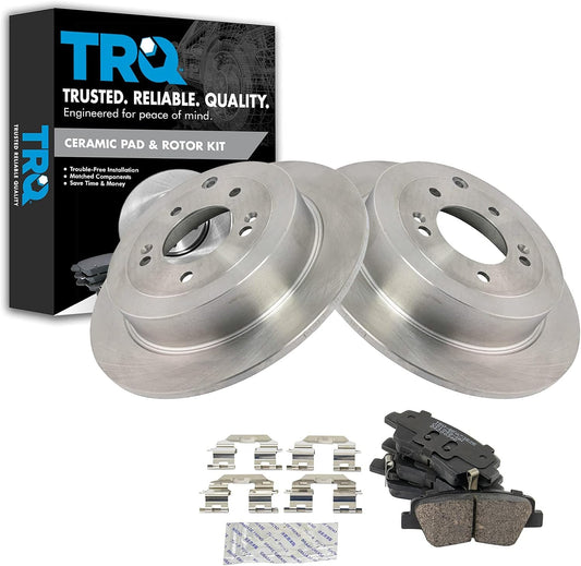 TRQ Rear Brake Pad & Rotor Kit for Hyundai Tucson & Kia Sportage