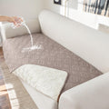 Taupe Waterproof Couch Cover for 3 Cushion Sofa - Anti-Slip Fit