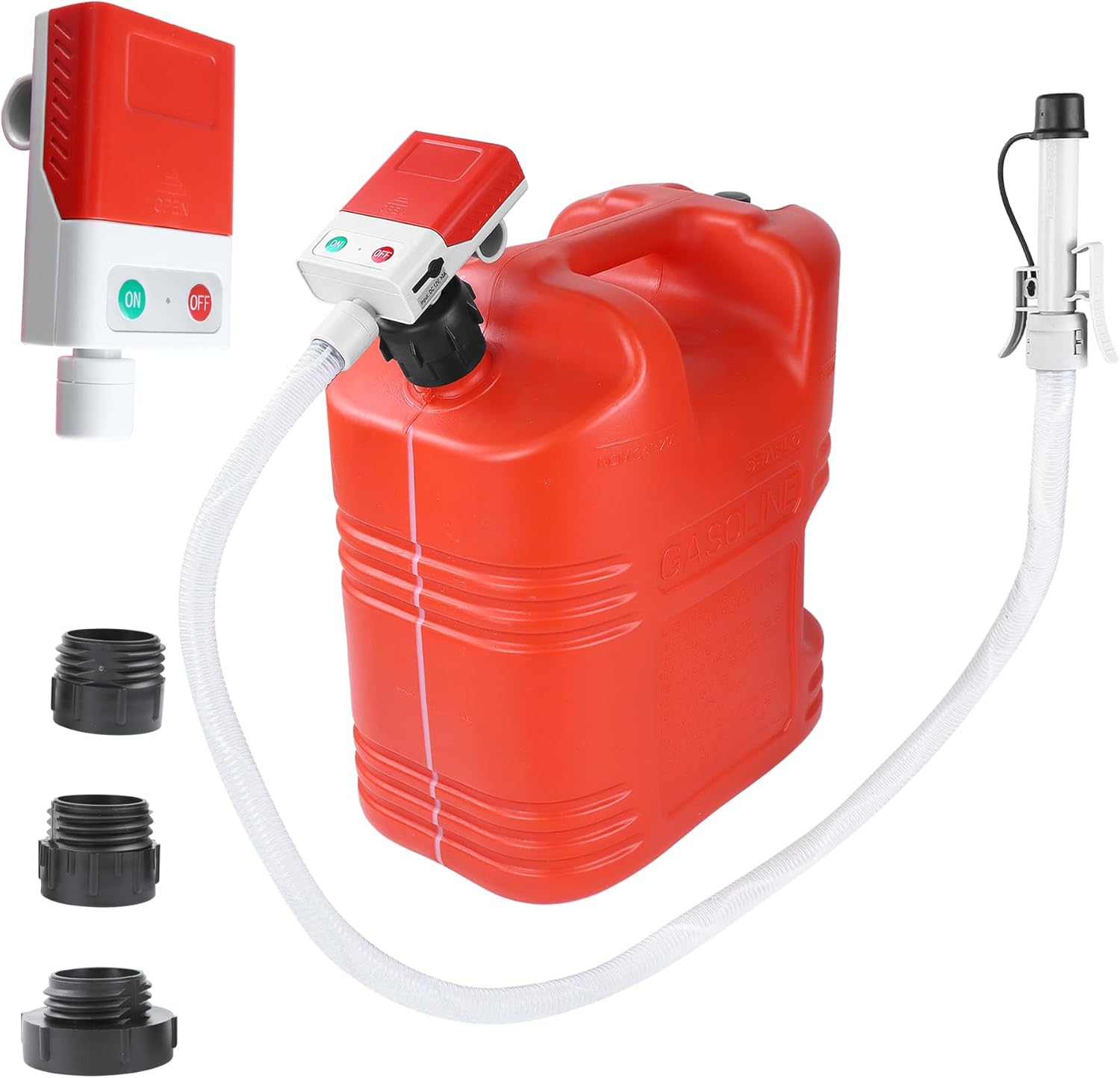 Fuel Transfer Pump with Auto-Stop Nozzle and 51-inch Hose