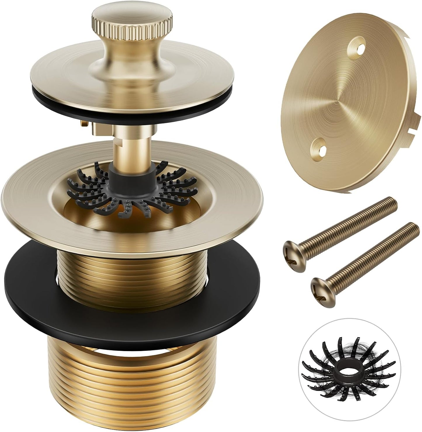 Champagne Brushed Gold Bronze Tub Drain Stopper for Bathtubs