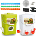MAYKI Chicken Feeder and Waterer Set - No-Waste 3 Gal/26 LB Combo