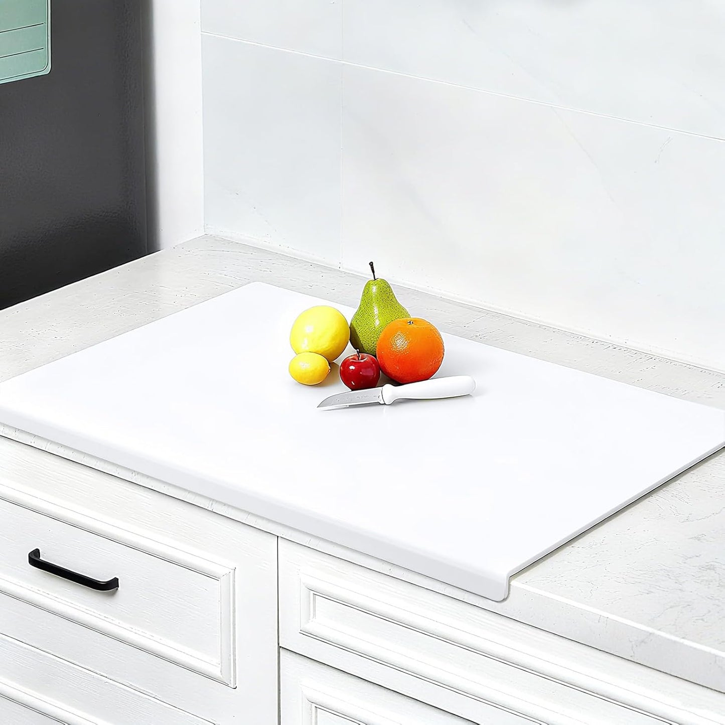 Wesiti Large Acrylic Cutting Board Non Slip 30 x 20 Inch White