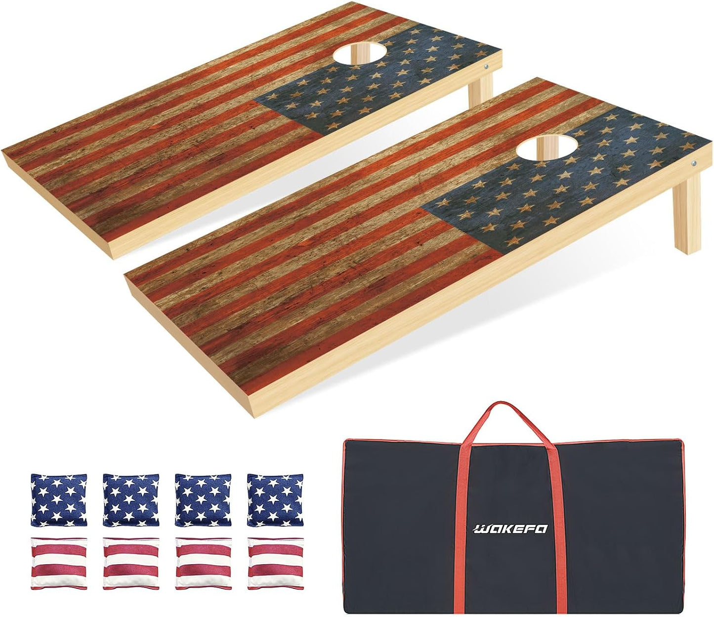 Cornhole Set with Solid Wood Boards for Outdoor Fun and Games