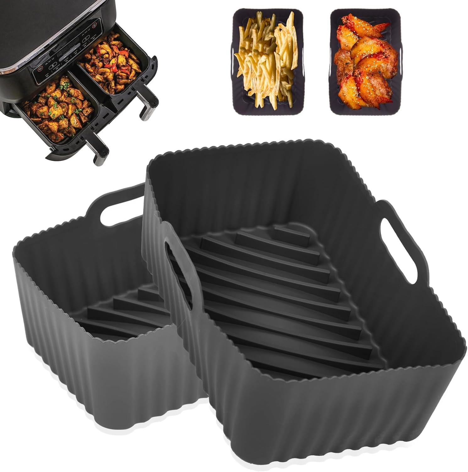 Non-Stick Reusable Air Fryer Liners for Ninja Foodi DZ201, 8QT