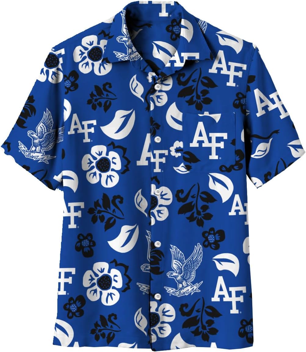 NCAA Mens Hawaiian Floral Button Down Shirt for Game Day Style