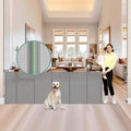 Retractable 159 in Extra Wide Dog Gate with Reinforced Bar
