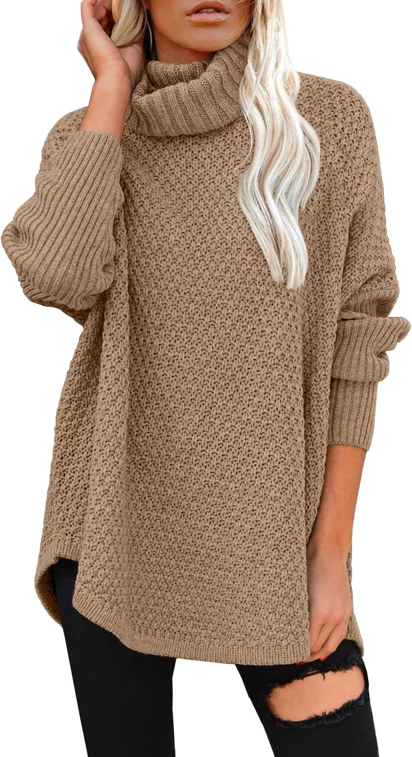 DOROSE Women's Oversized Turtleneck Long Sleeve Pullover Sweater