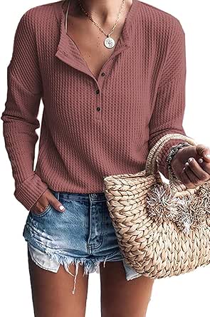 MOLERANI Womens Waffle Knit Tunic Tops for Casual Style