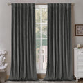 Grey Velvet Curtains 96 in Panel Set - Thermal Blackout Drapes