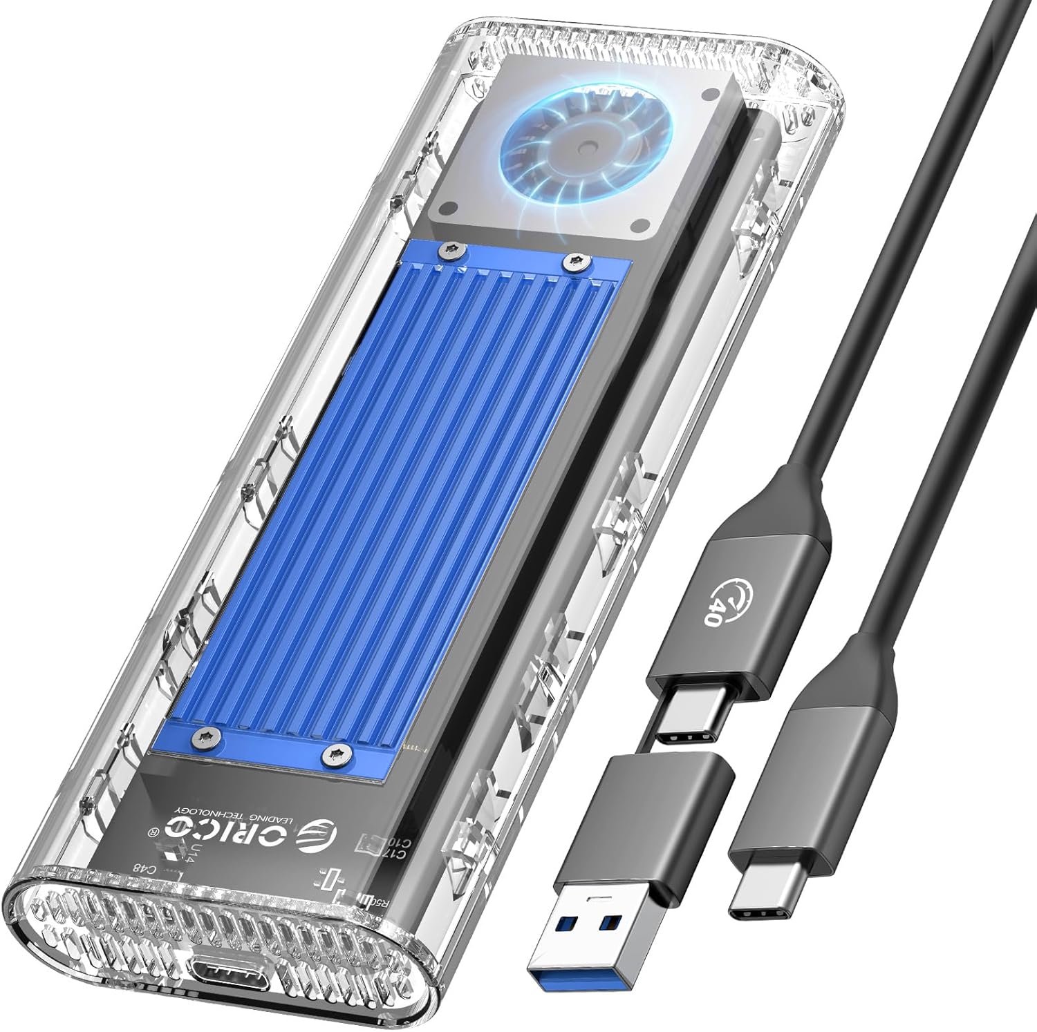 ORICO 40Gbps M.2 NVMe SSD Enclosure with Cooling Fan