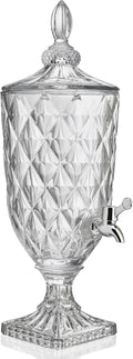 0.8 Gallon Glass Drink Dispenser for Parties - Elegant Cut Glass