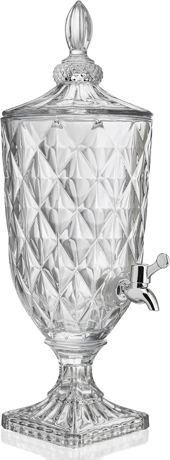0.8 Gallon Glass Drink Dispenser for Parties and Weddings