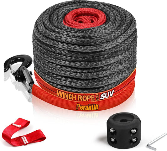 Synthetic Winch Rope 3/8in x 100ft for 4WD Vehicles and Trucks