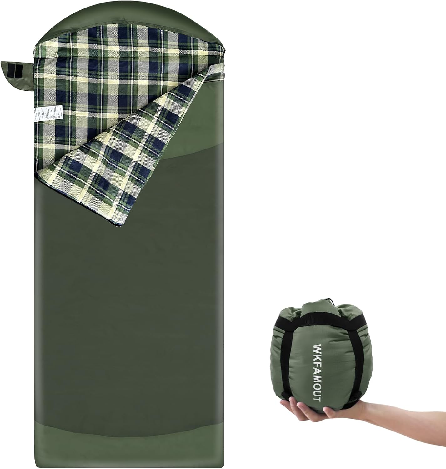 Lightweight Backpacking Flannel Sleeping Bag for Warm Weather