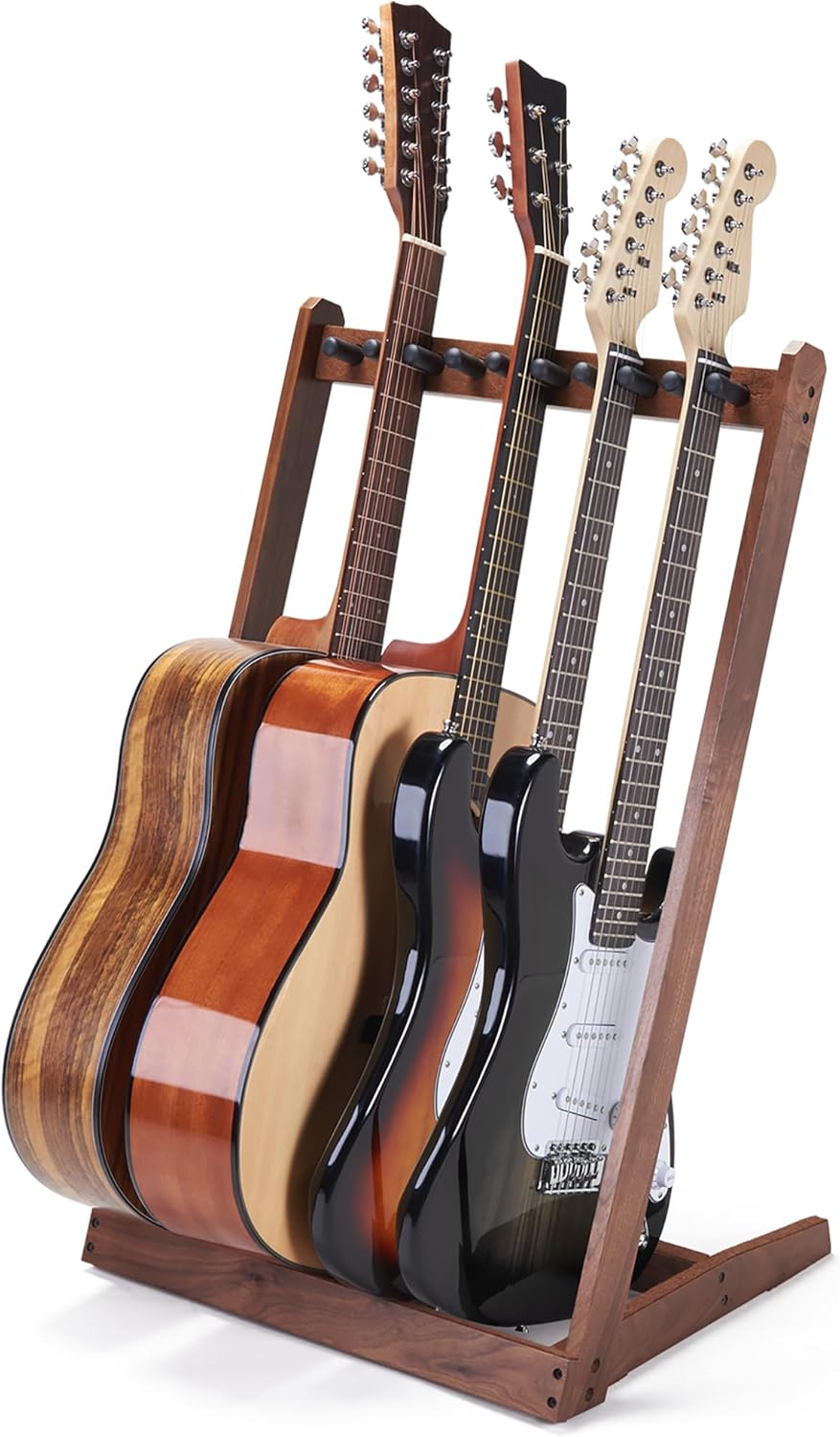 Musbeat Black Walnut Guitar Stand - 5-in-1 Space Saver