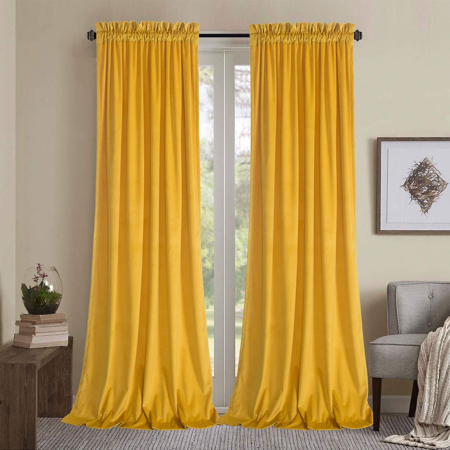 Roslynwood Block Light Velvet Curtains for Elegant Home Decor