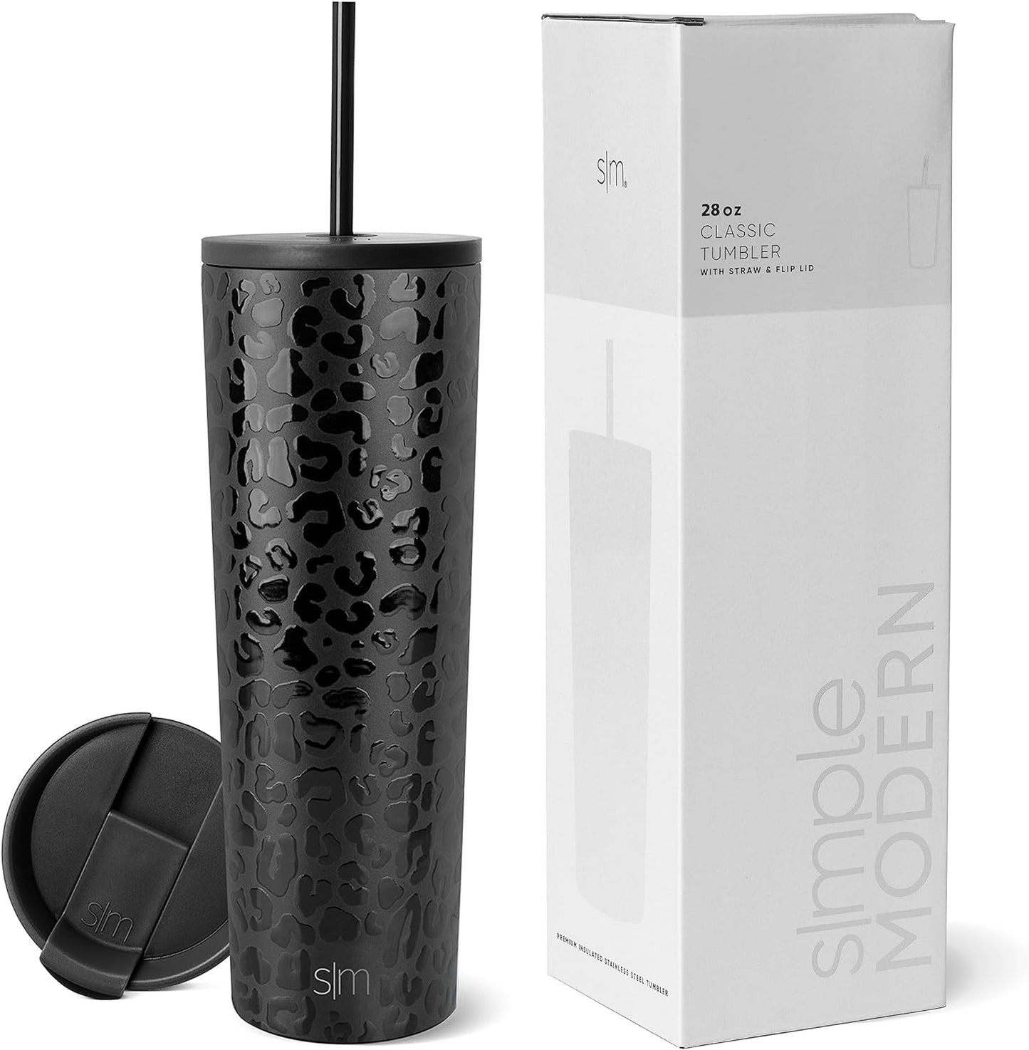 Simple Modern Insulated Tumbler with Lid and Straw for Travel