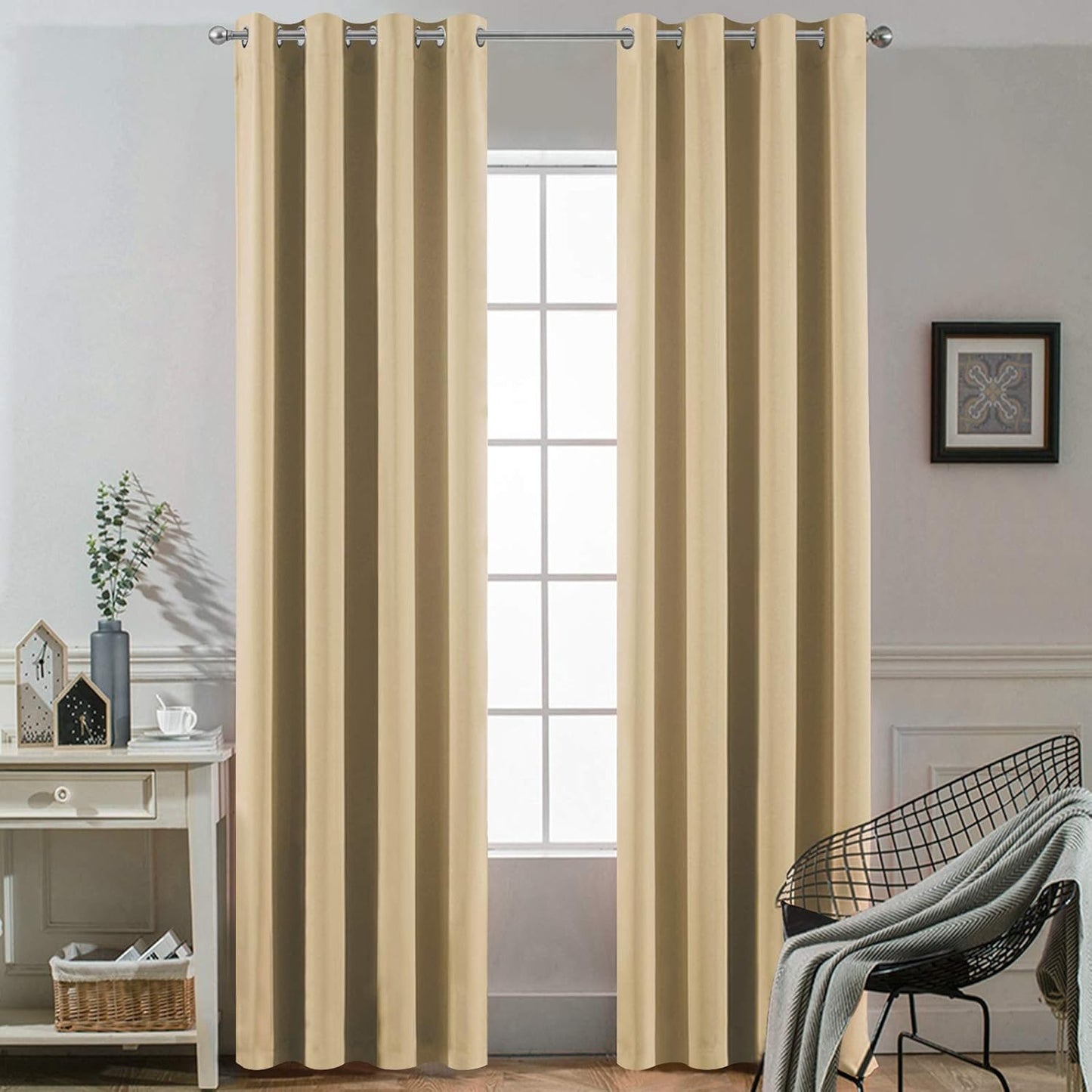 Yakamok Thermal Insulated Blackout Draperies for Bedroom Windows