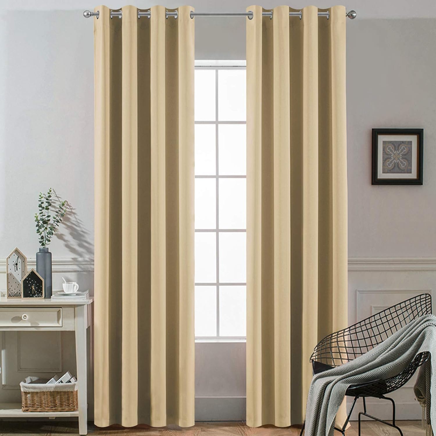 Yakamok Thermal Insulated Blackout Draperies for Bedroom Windows