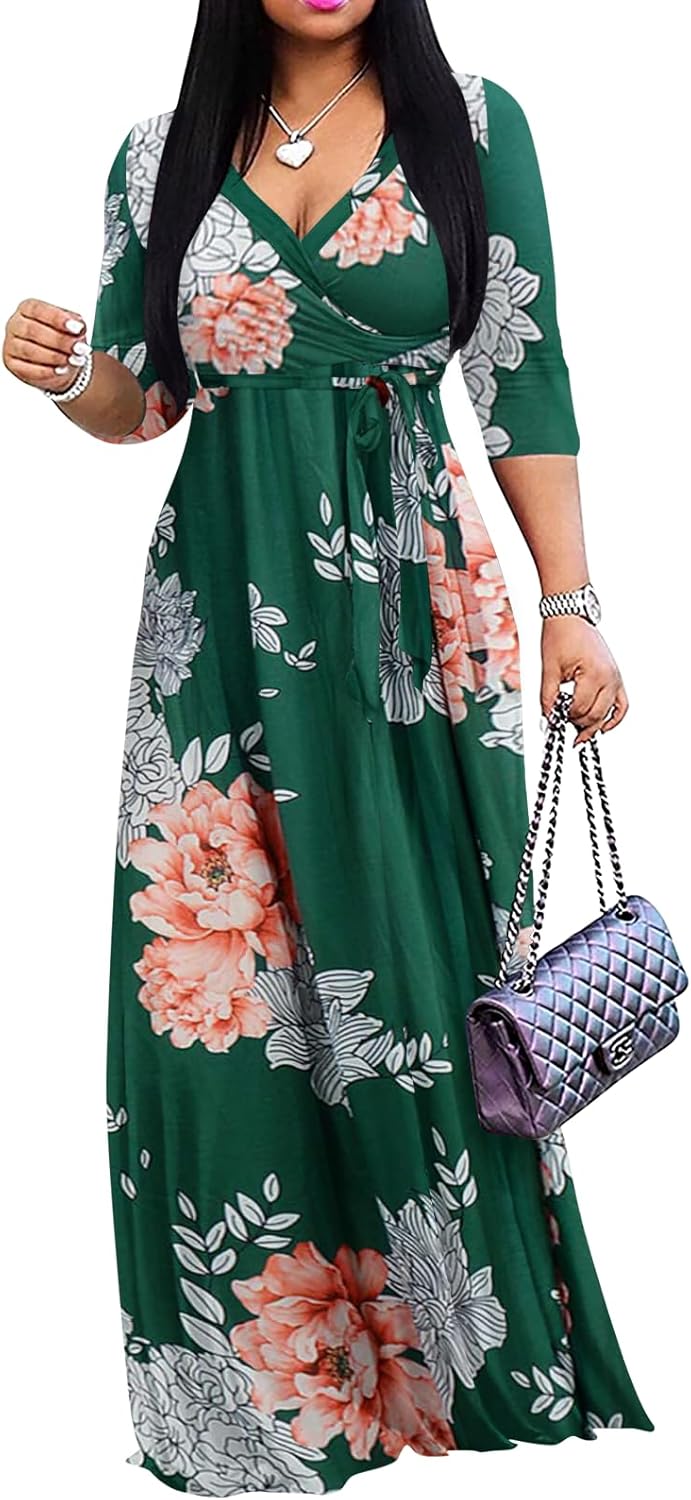 Yajedo Womens Casual Summer Maxi Dress Plus Size with Pockets