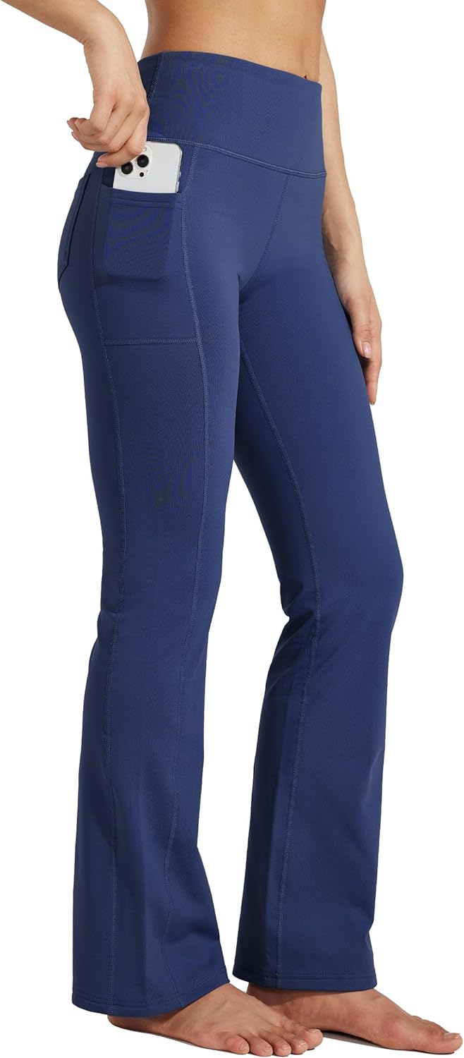 Willit Women's Fleece Lined Yoga Bootcut Pants for Winter
