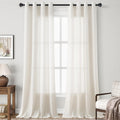 Grommet Cream Linen Curtains 96 in Length - Light Filtering Elegance