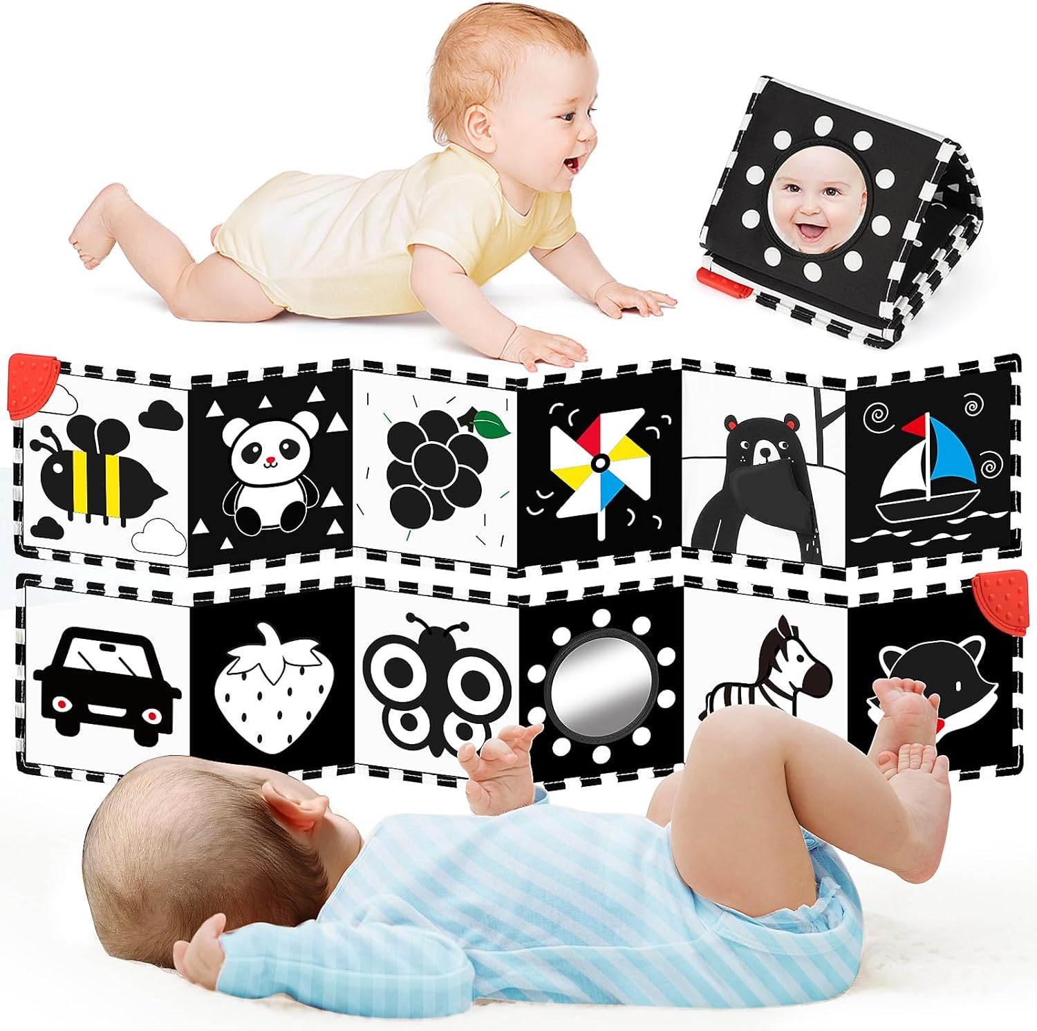 Montessori Black & White Baby Book - High Contrast Sensory Toy