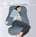 Pregnancy Pillows for Sleeping U Shaped 57 in Grey - Cooling Cover