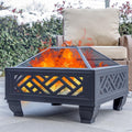 Breezz 26 in Wood Burning Fire Pit with Cooking Grill - Compact