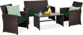 Outdoor Wicker Patio Conversation Set - Modular 4-Piece Seating