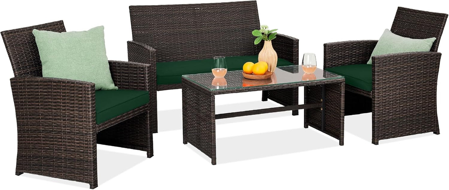 Best Choice Products 4-Piece Outdoor Wicker Patio Set for Comfort
