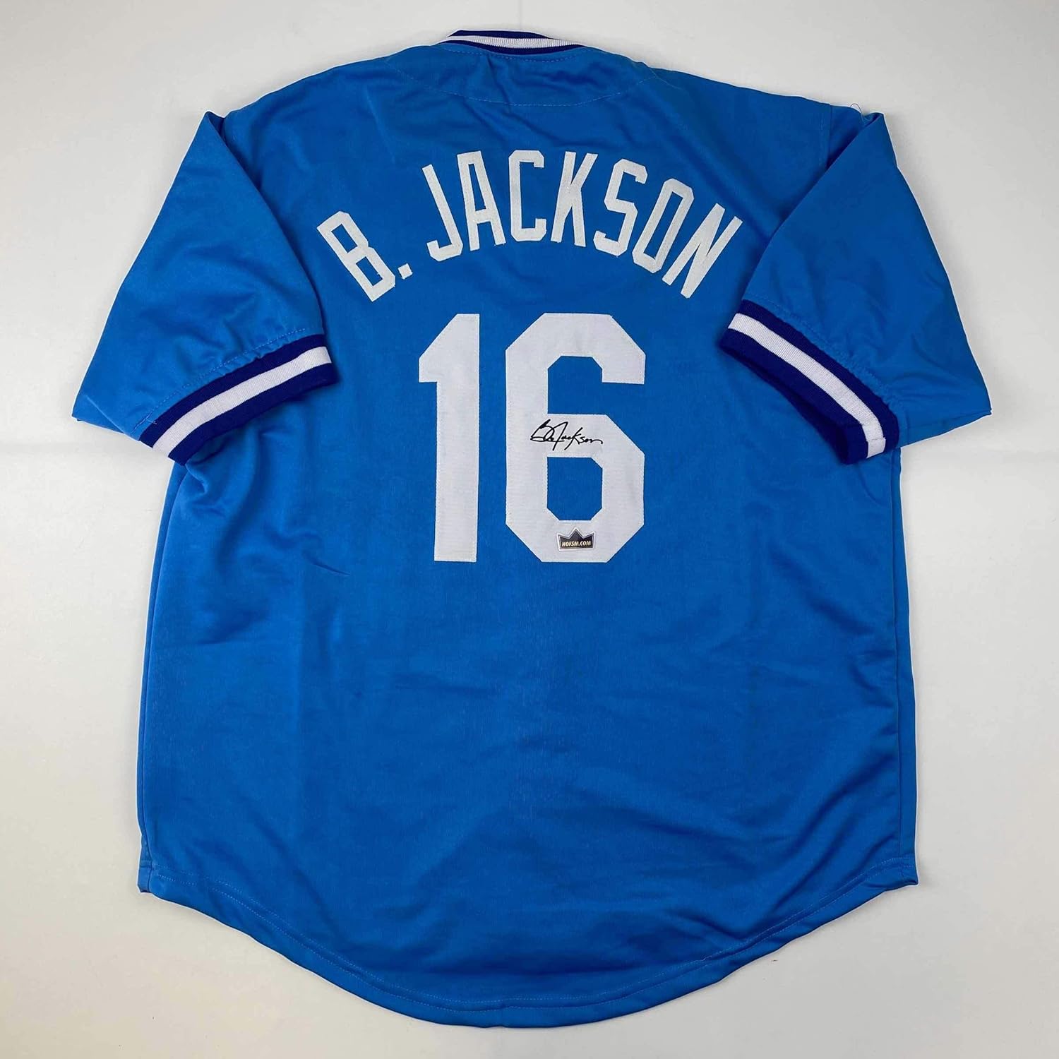Facsimile Autographed Bo Jackson Kansas City Blue Jersey XL