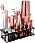 Cocktail Shaker Set 23-Piece Boston Stainless Steel - Gold Rose