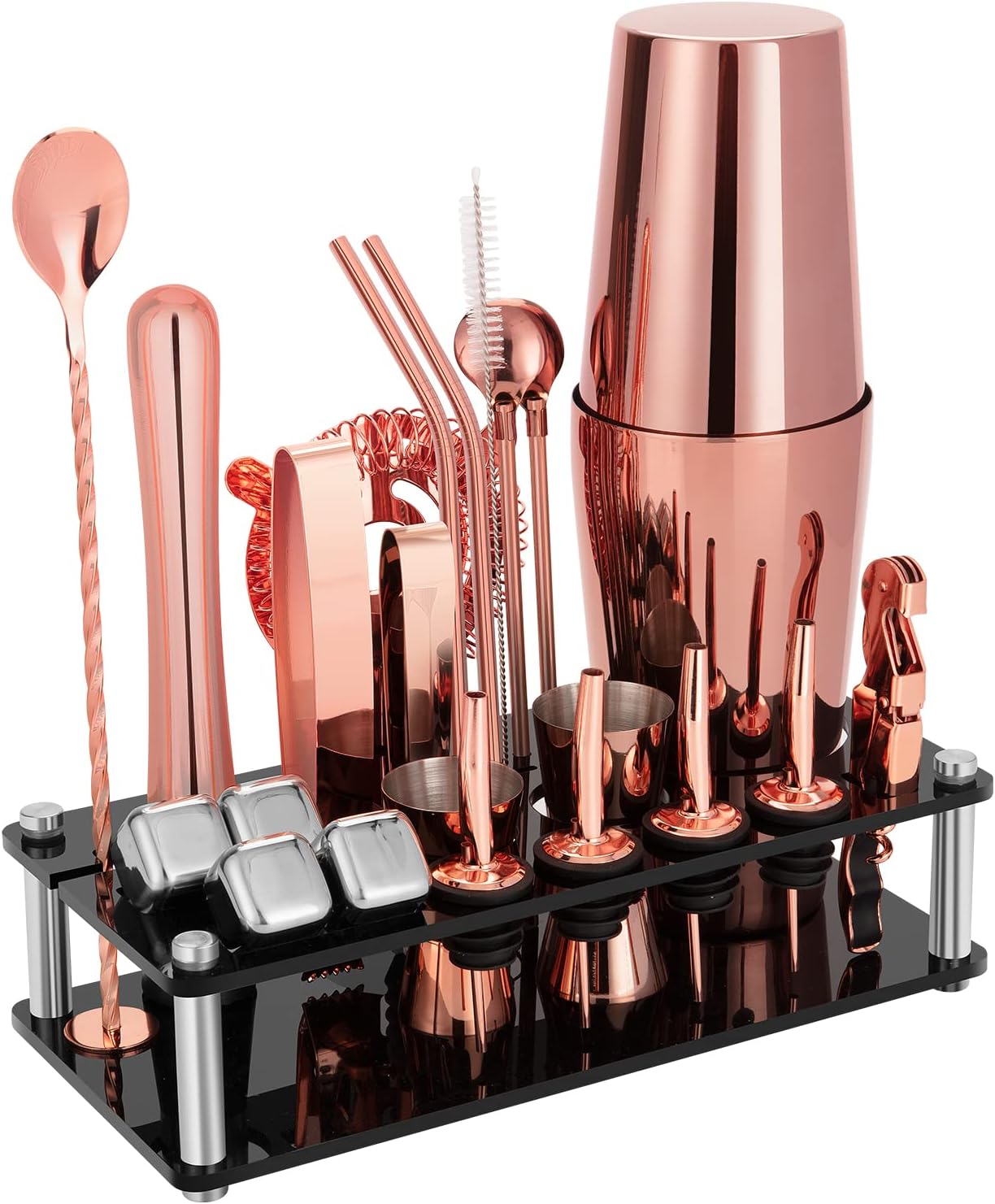 23-Piece Boston Cocktail Shaker Set for Home and Party Use