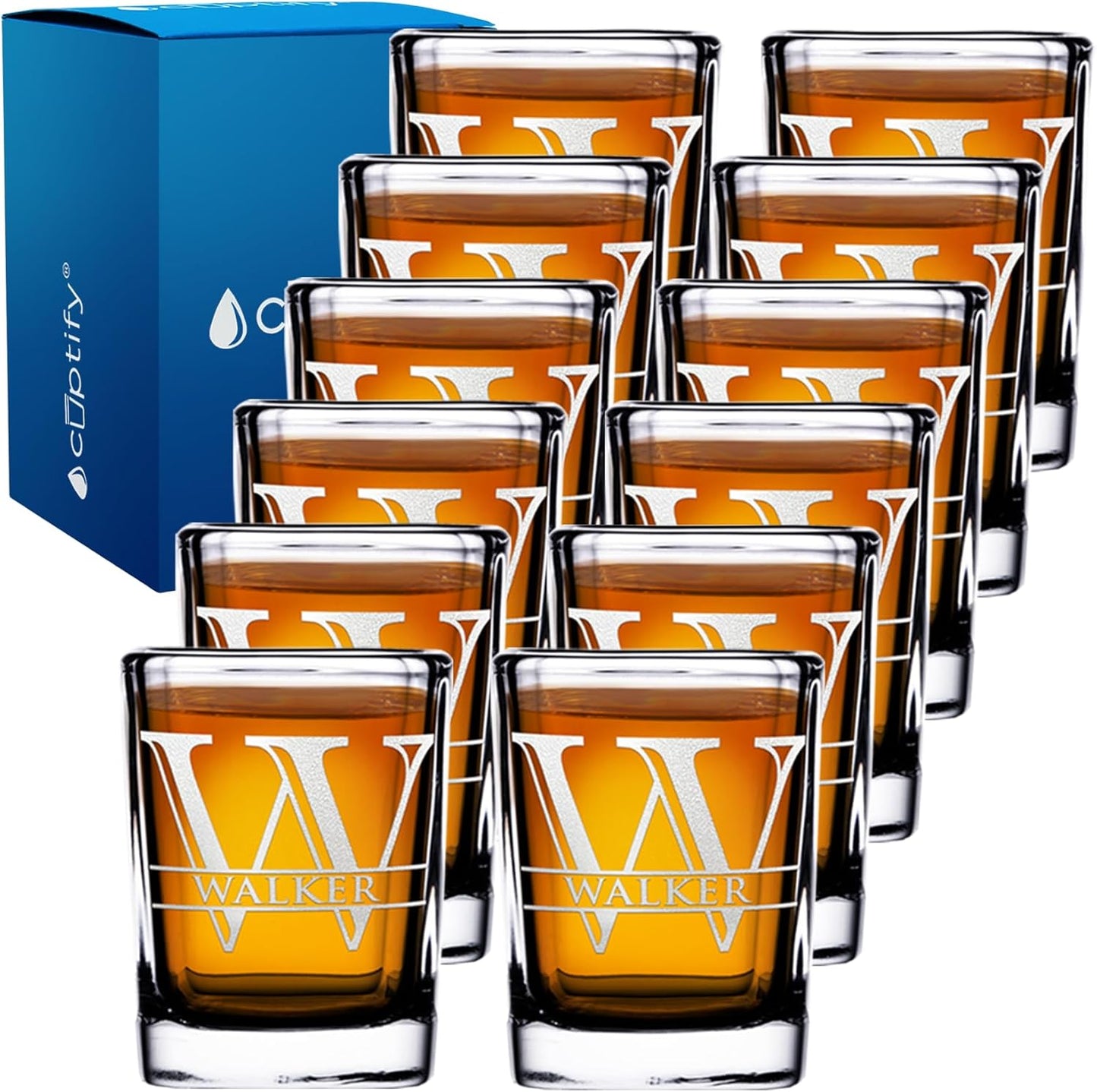 Personalized Square Shot Glasses Set of 12 for Any Occasion
