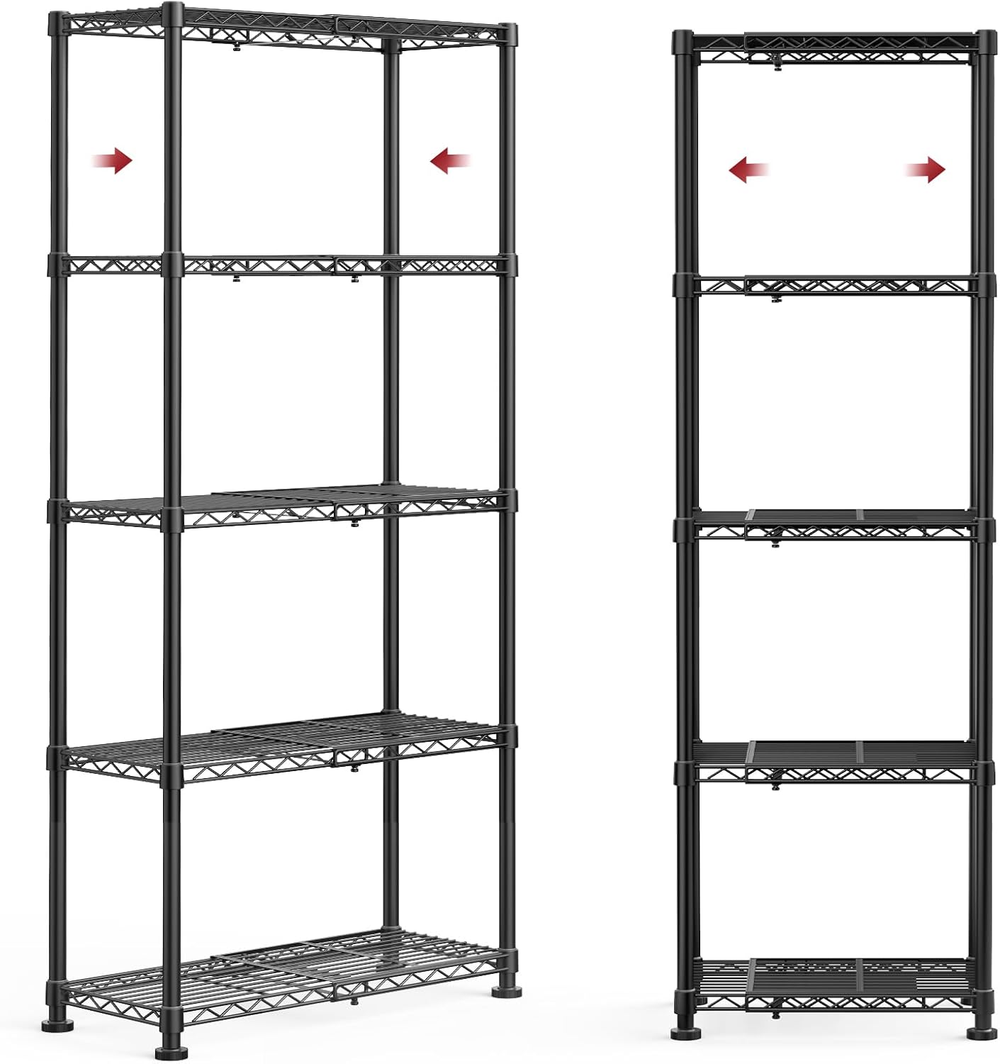 Expandable 5-Tier Storage Shelves for Versatile Organization