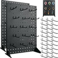 Pegboard Display Stand 2pcs with 30 Hooks - Compact Merch Rack
