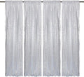 Silver Sequin Backdrop Curtains 4 Panels 2ft x 8ft - Sparkle Photo