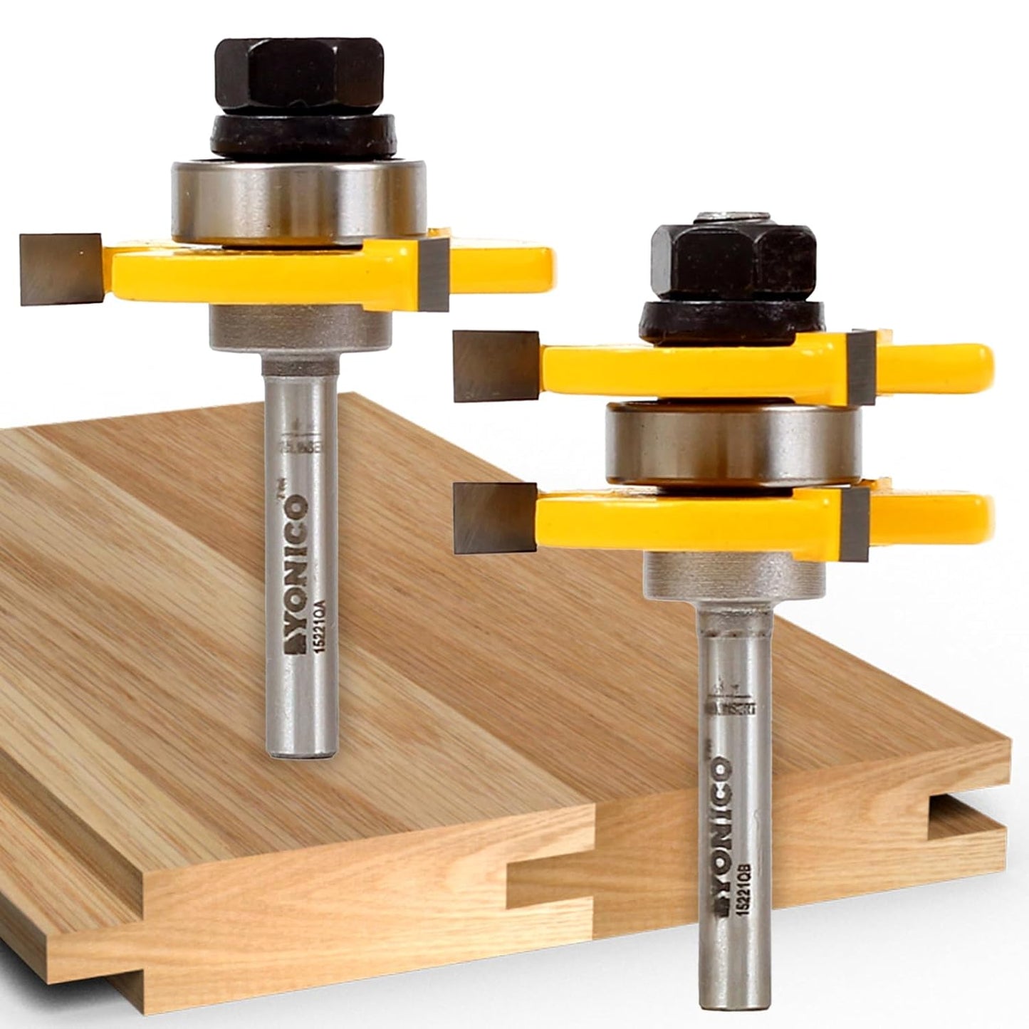 YONICO Tongue and Groove Router Bits Set for Precision Joints